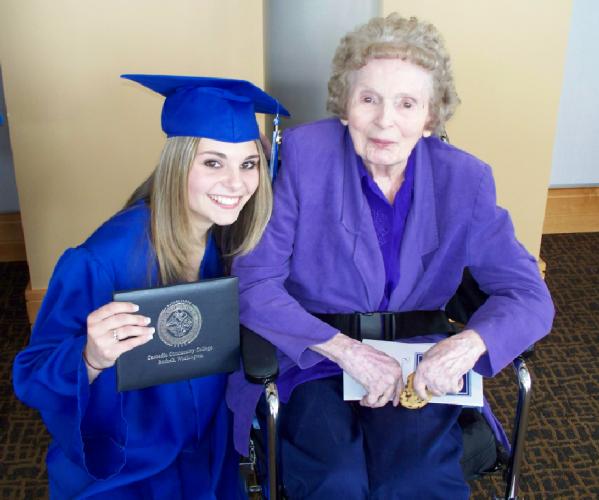 Ashley and Grandma at 2 yr, college graduation, June 15th, 2008